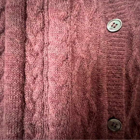 Peruvian Connection Alpaca Blend Desert Rose Alba Long Button Front Cardigan NWT